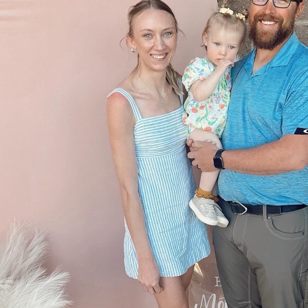 Abercrombie & Fitch Green Striped Smocked dress - Picture 2 of 4